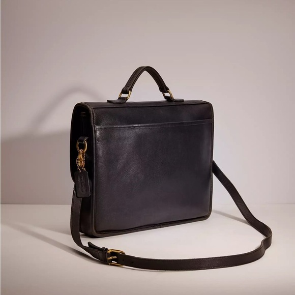 COACH A8C-5181 Black Vintage Colebrook Briefcase Top Handle Crossbody Laptop Bag - Picture 2 of 10
